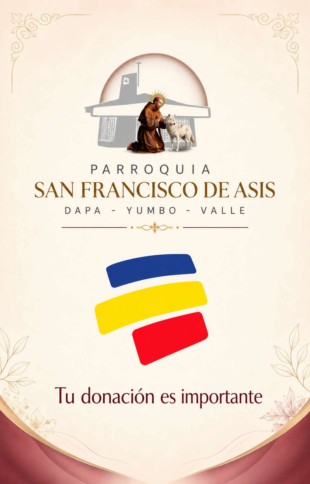 Información bancaria de la Parroquia San Francisco de Asís